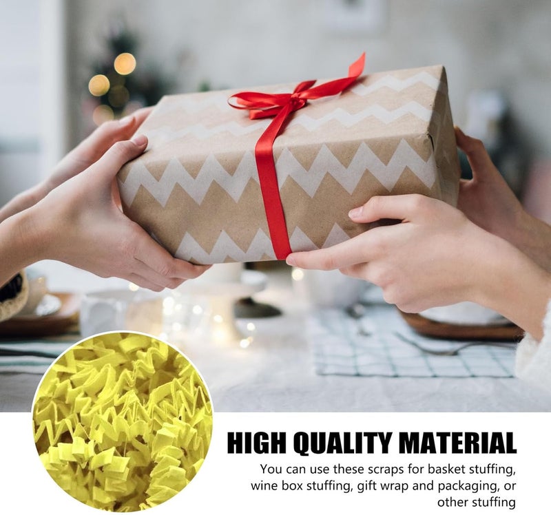 ZEBMOON 2 LB Light Yellow Crinkle Cut Paper Shred Filler Great for Gift Wrapping, Basket Filling, Birthday, Wedding, Halloween, Thanksgiving, Christmas Day, New Year Party Decorations Filling Supplies - Image 2